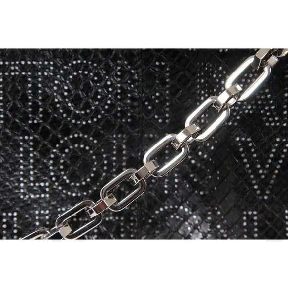 Louis Vuitton Python Perfore Lutece Shoulder Bag Black Silver Logo AW 2008 Y2k - Picture 4 of 16